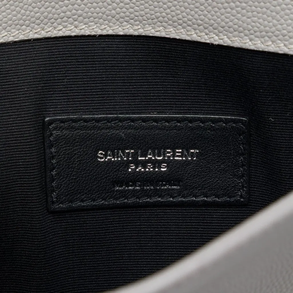 Saint Laurent Grain De Poudre Uptown Pouch Grey Leather Very good - Box View