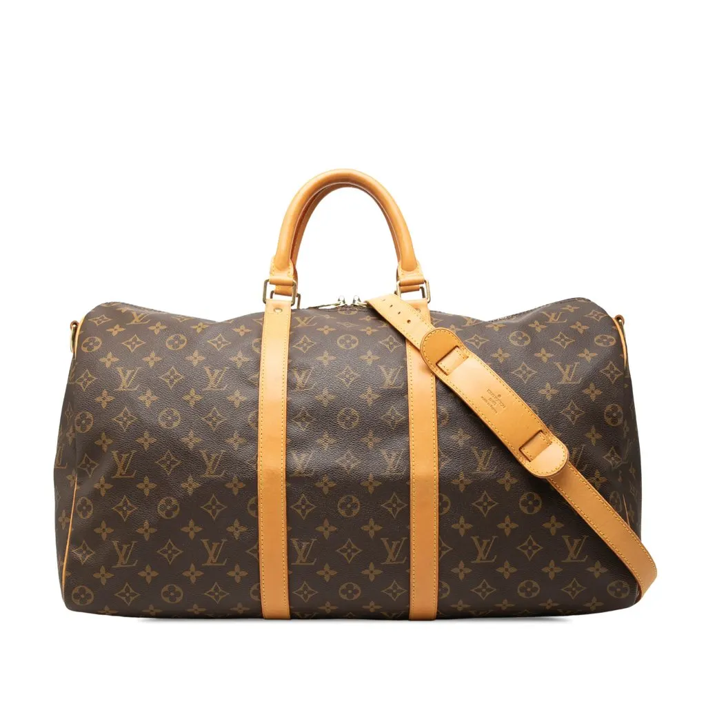 Louis Vuitton Monogram Keepall Bandouliere 50 Brown Very good - Front View
