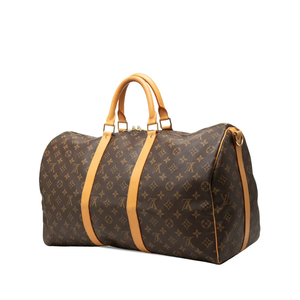 Louis Vuitton Monogram Keepall Bandouliere 50 Brown Very good - Back View