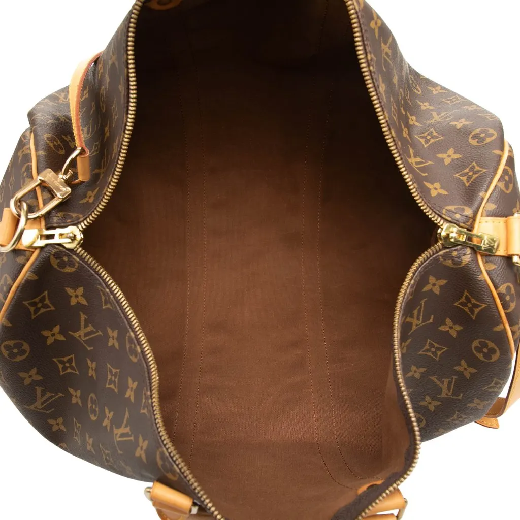 Louis Vuitton Monogram Keepall Bandouliere 50 Brown Very good - Model View