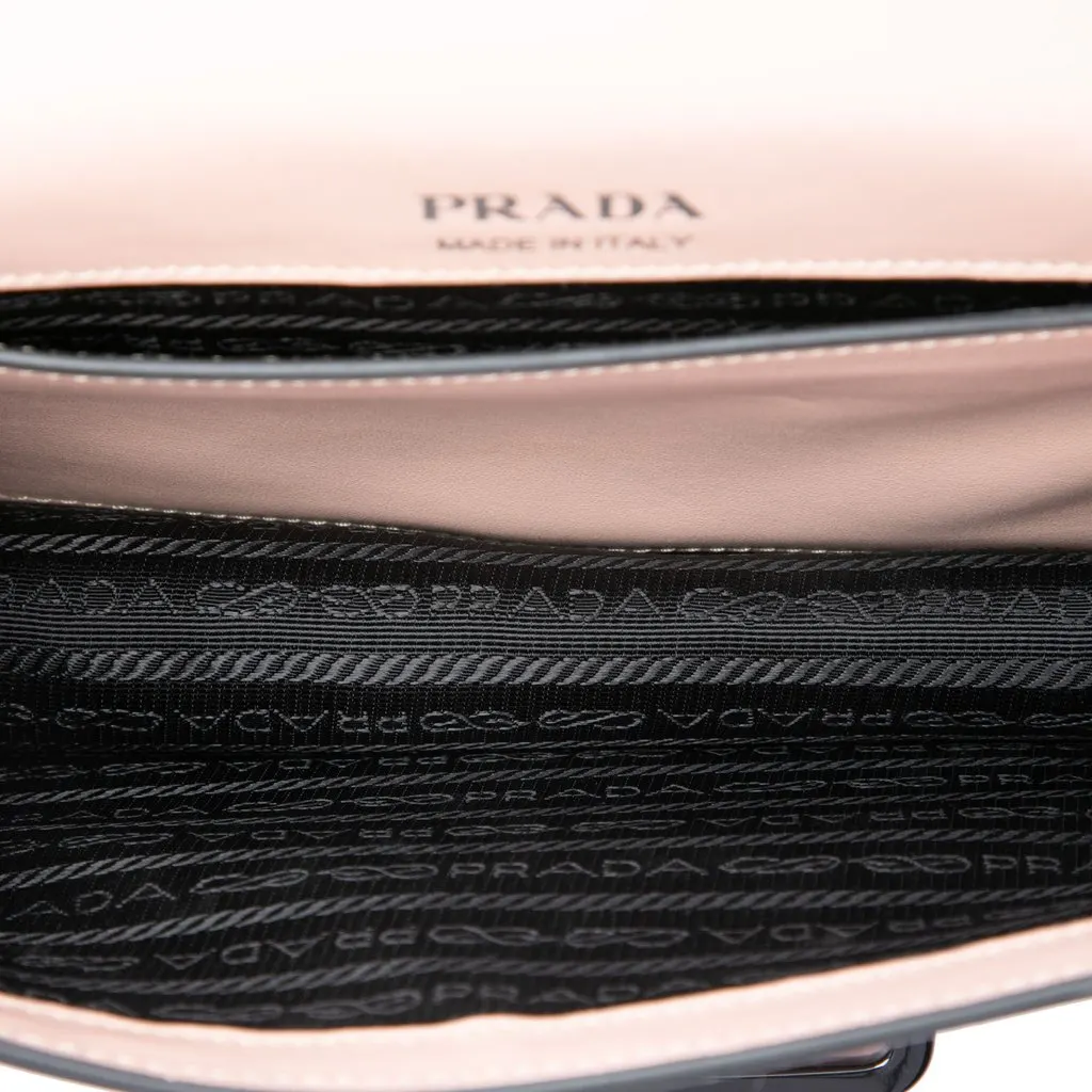 Prada City Calf Plex Ribbon Crossbody Pink Leather Very good - Model View