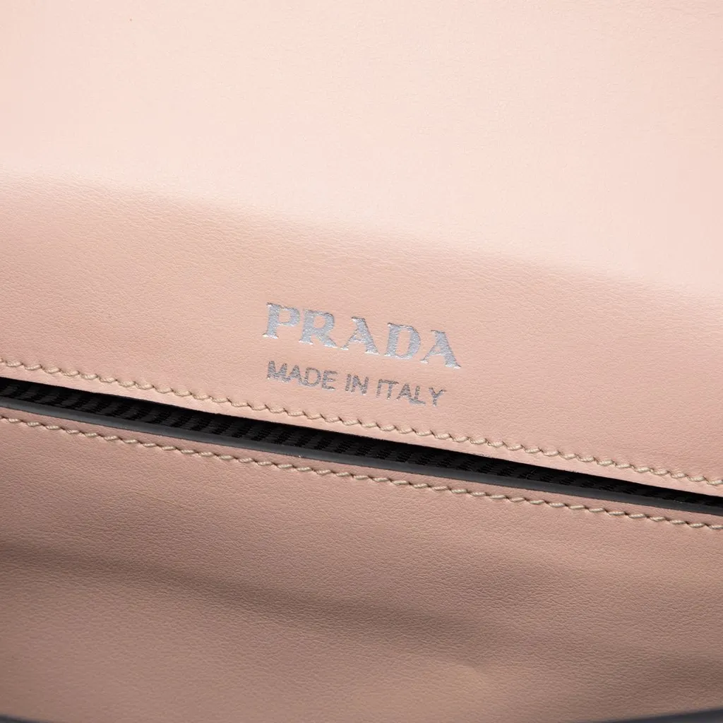 Prada City Calf Plex Ribbon Crossbody Pink Leather Very good - Box View