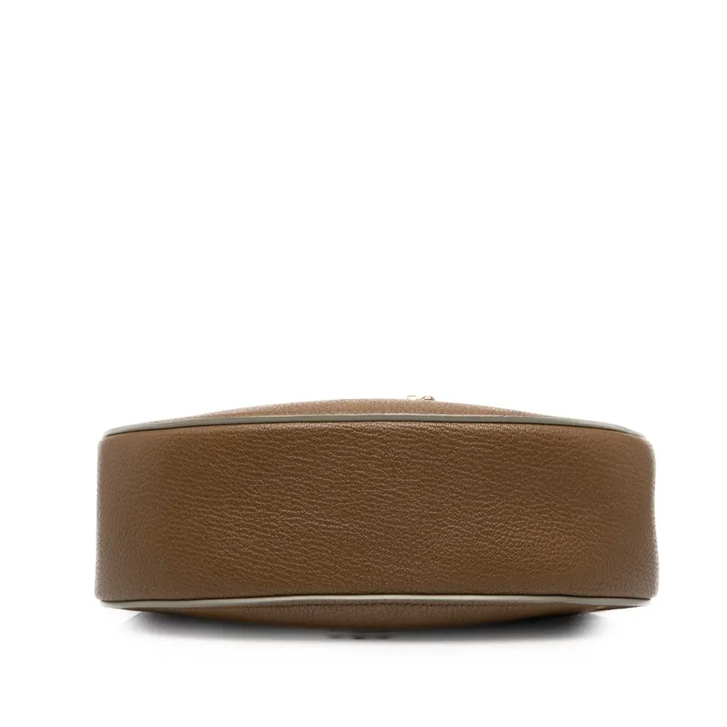 Chloé Small Smooth and Grained Calfskin Drew Crossbody Brown Leather Very good - Inside View