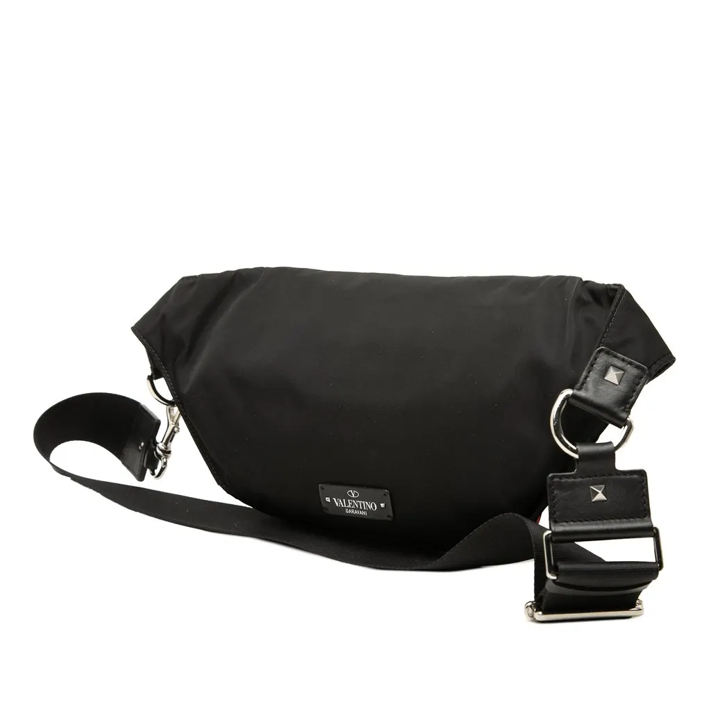 Valentino Nylon LOVE Rockstud Belt Bag Black Very good - Back View