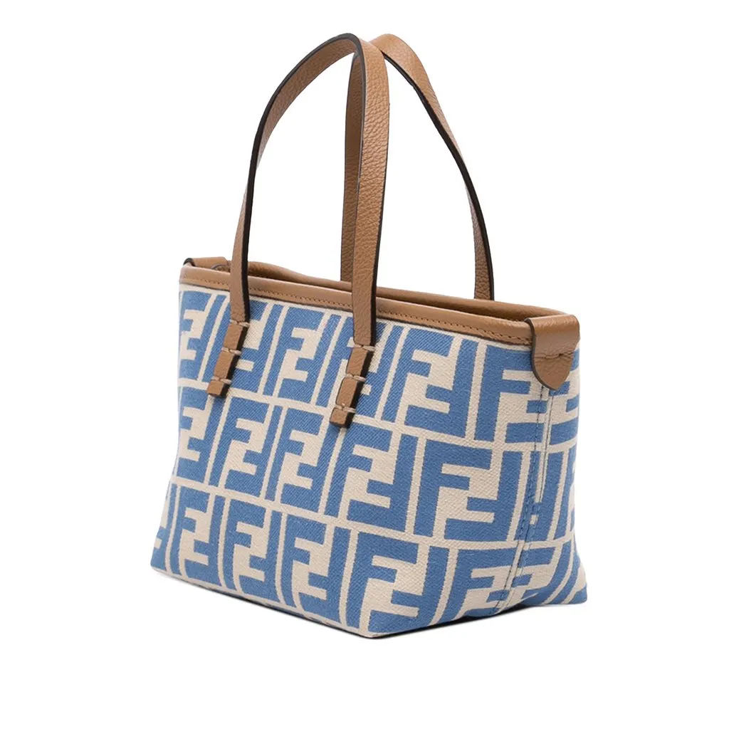 Fendi Mini Zucca Jacquard Roll Satchel Blue Very good - Back View