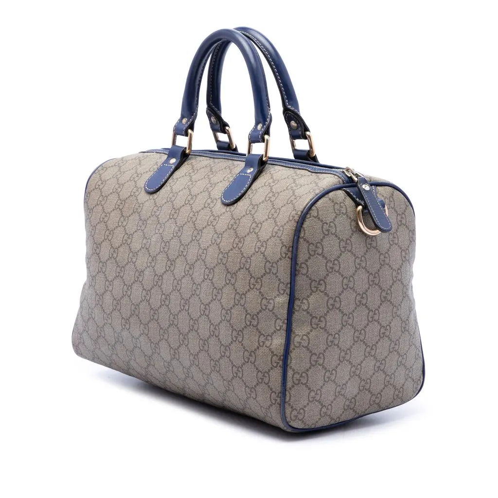 Gucci Unicef Medium GG Supreme American Flag Joy Boston Bag Beige Canvas Very good - Back View