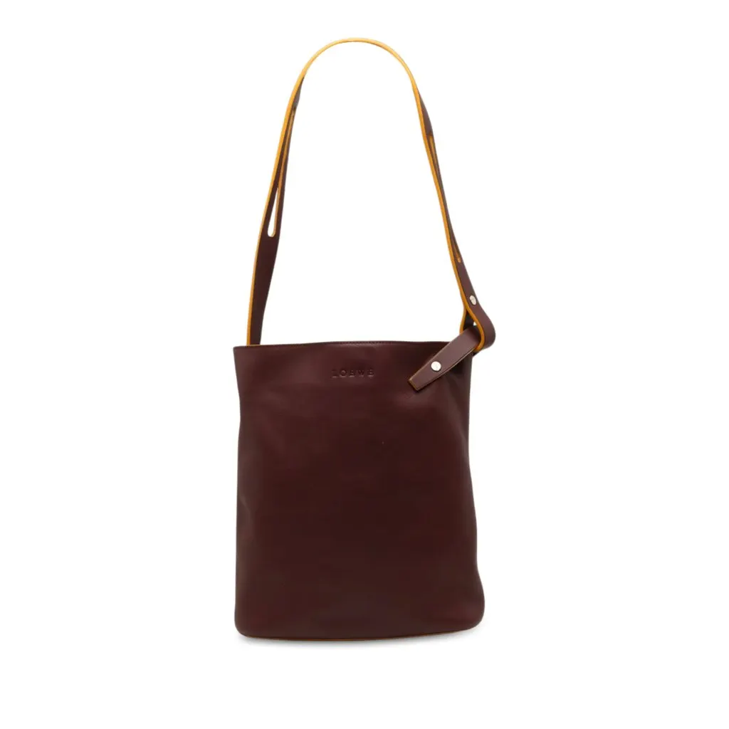 LOEWE Leather Shoulder Bag Red Leather Good - Front View