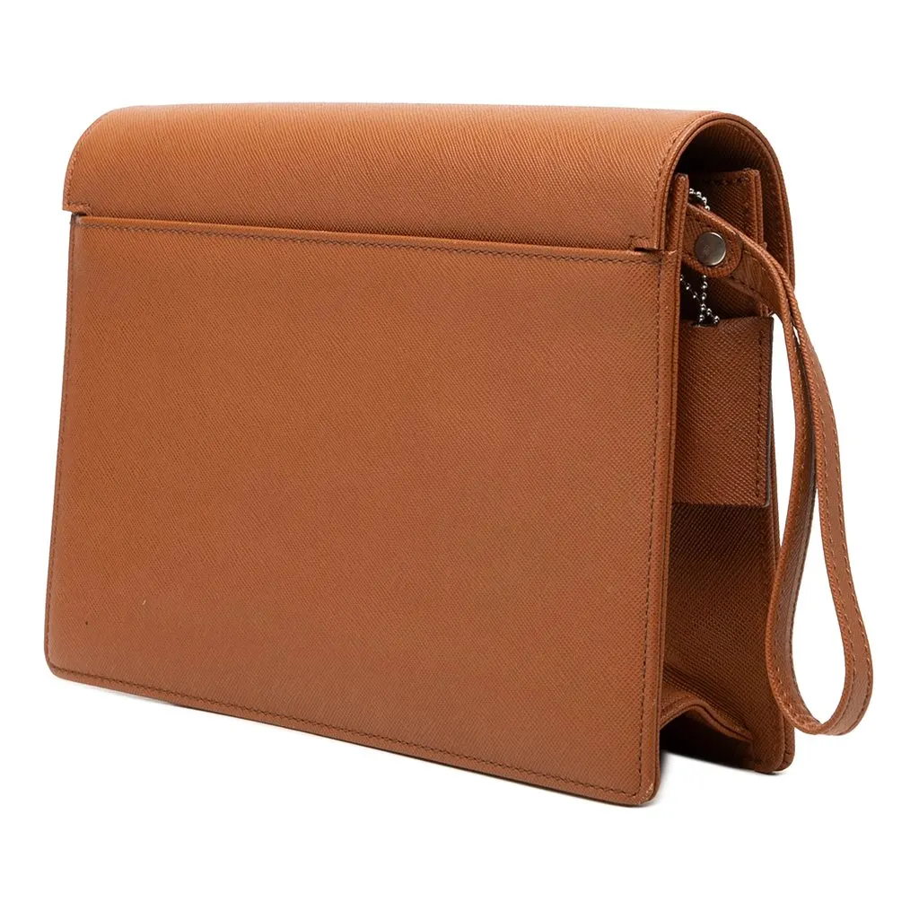 Burberry Leather Envelope Clutch Brown Leather Very good - Back View