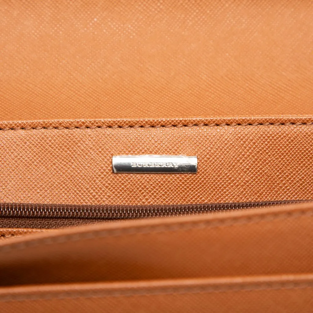 Burberry Leather Envelope Clutch Brown Leather Very good - Box View