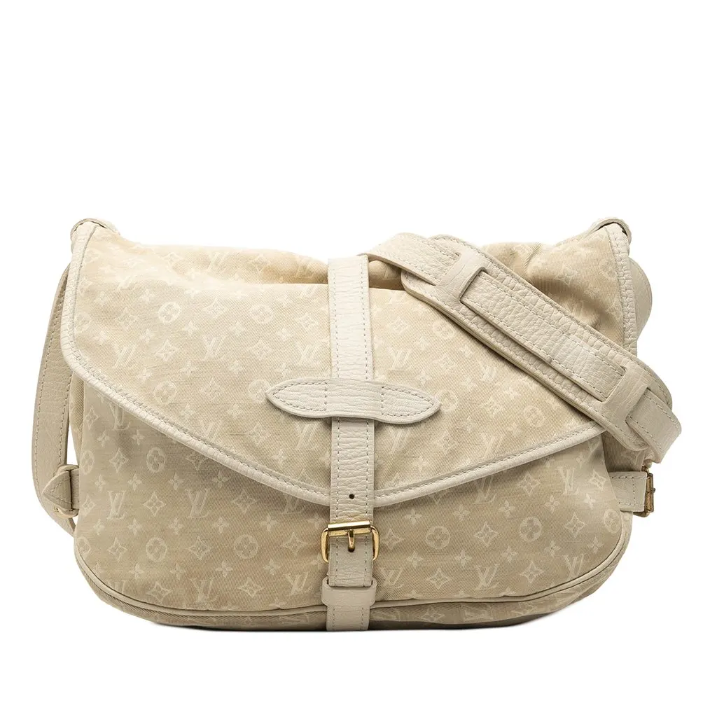 Louis Vuitton Monogram Mini Lin Saumur 30 Beige Very good - Front View