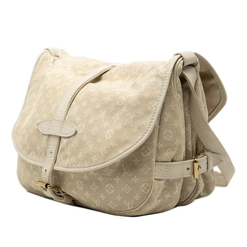 Louis Vuitton Monogram Mini Lin Saumur 30 Beige Very good - Back View