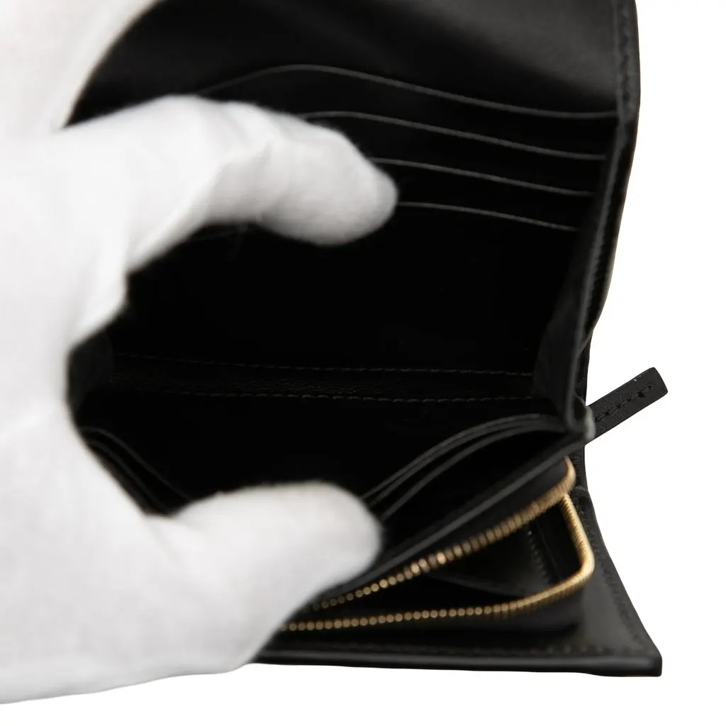 Gucci GG Matelasse Calfskin Card Case Wallet Black Leather Very good - Box View