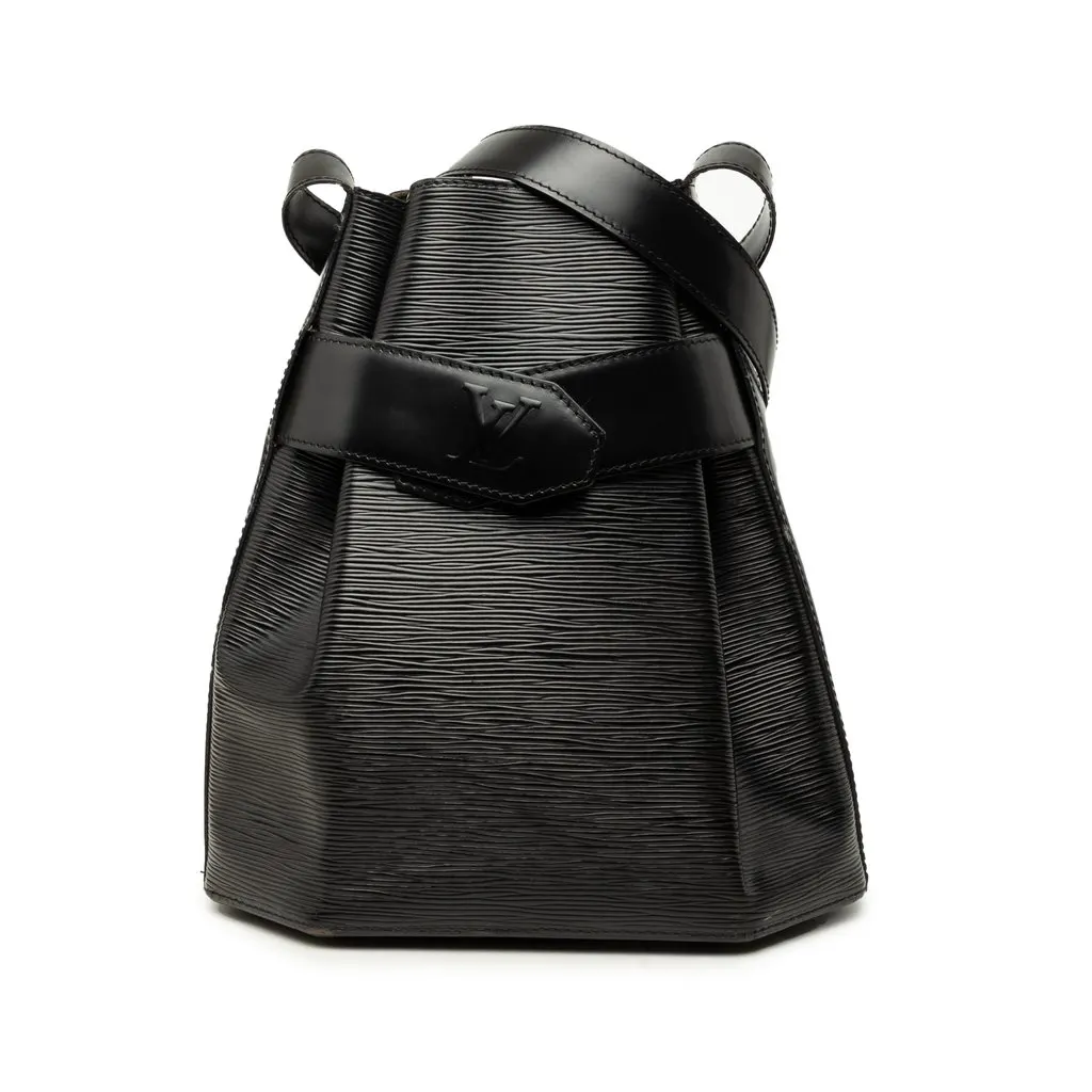 Louis Vuitton Epi Sac D Epaule PM Black Leather Good - Front View
