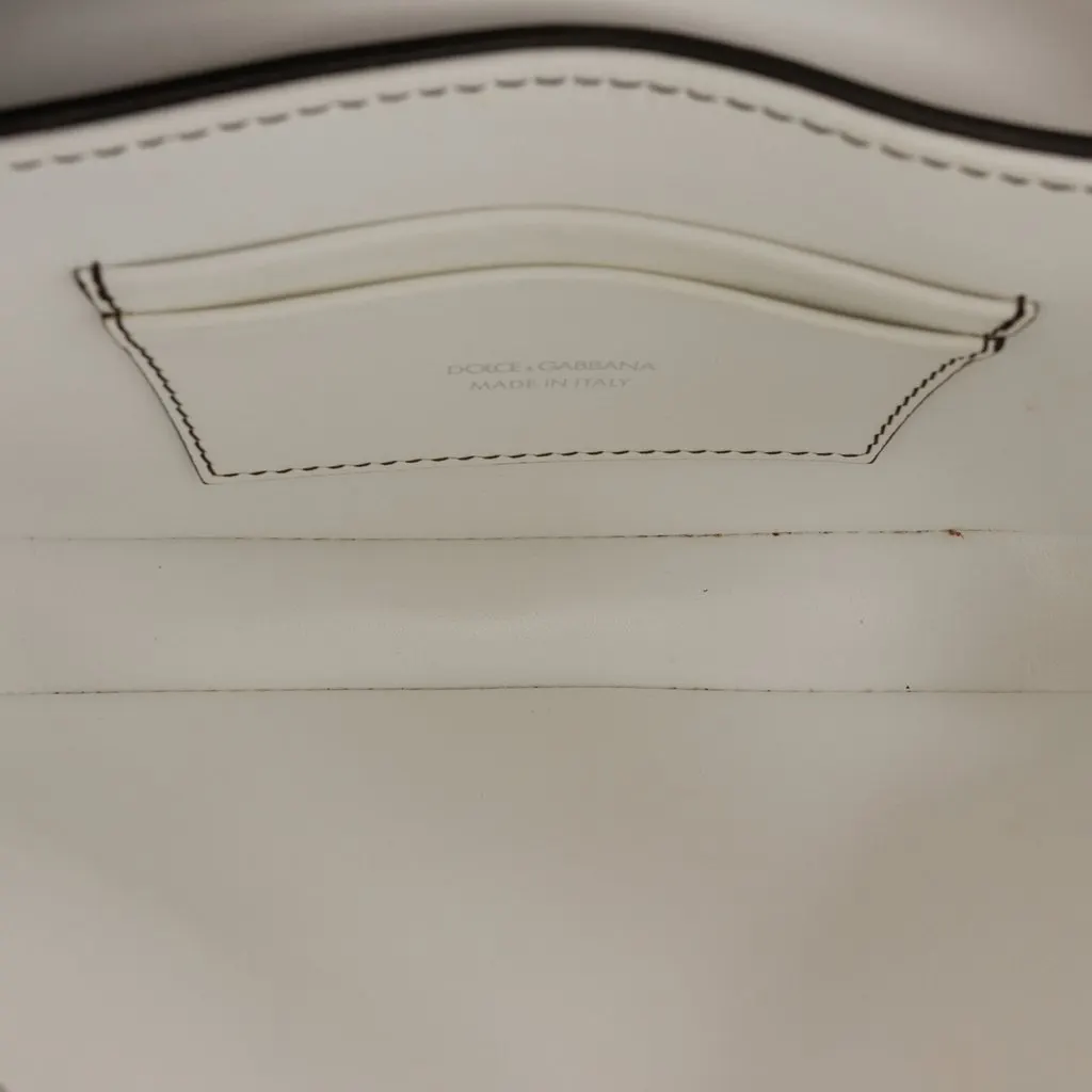 Dolce & Gabbana Small Calfskin Millenial Graffiti Crossbody White Leather Very good - Model View