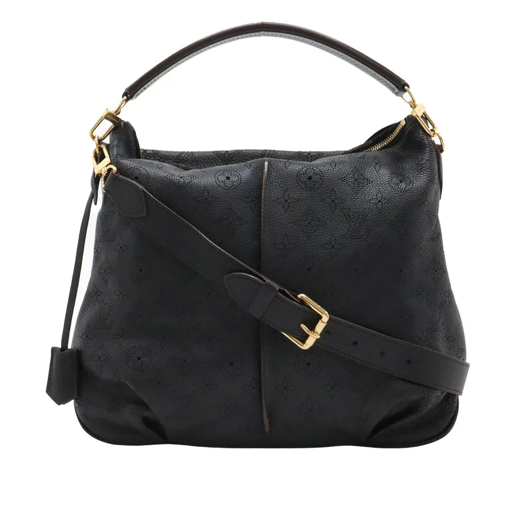 Louis Vuitton Monogram Mahina Selene MM Black Leather Very good - Front View