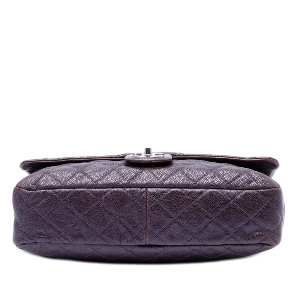 Chanel Jumbo Quilted Iridescent Caviar Easy Flap Purple Leather Very good - Inside View