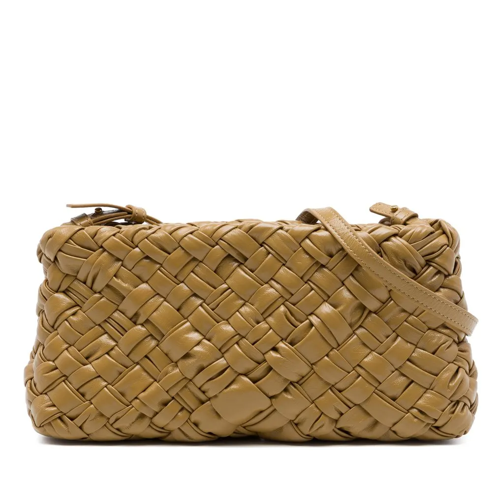 Bottega Veneta Nappa Intrecciato Kalimero Cha Cha Shoulder Bag Brown Leather Very good - Front View