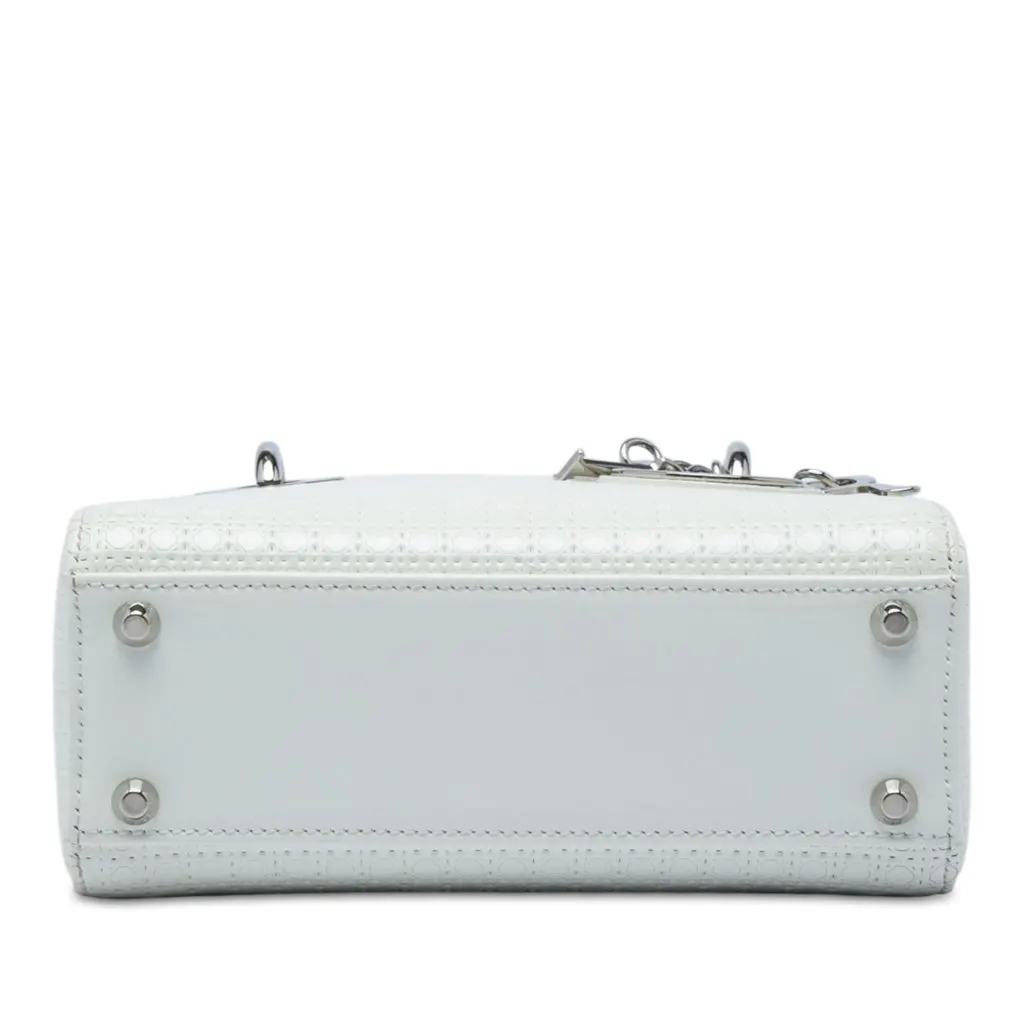 Dior Mini Patent Microcannage Lady Dior White Leather Very good - Inside View