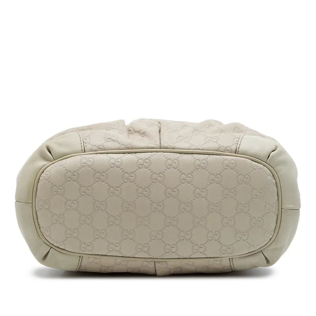 Gucci Guccissima Sukey Satchel White Leather Good - Inside View