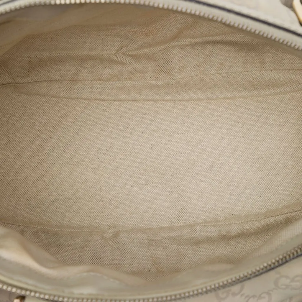 Gucci Guccissima Sukey Satchel White Leather Good - Model View