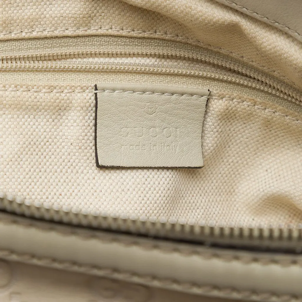 Gucci Guccissima Sukey Satchel White Leather Good - Box View
