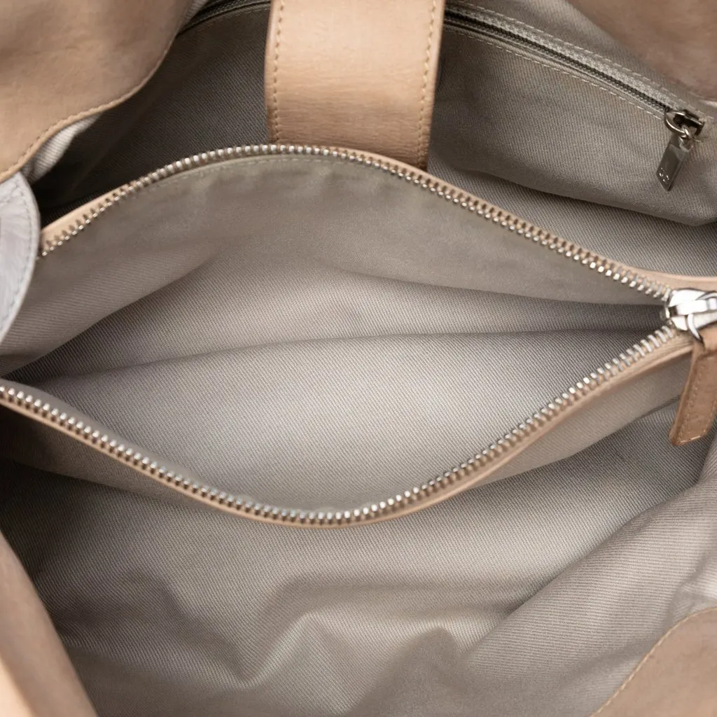 Chanel Small Iridescent Calfskin Sea Hit Tote Beige Leather Very good - Model View