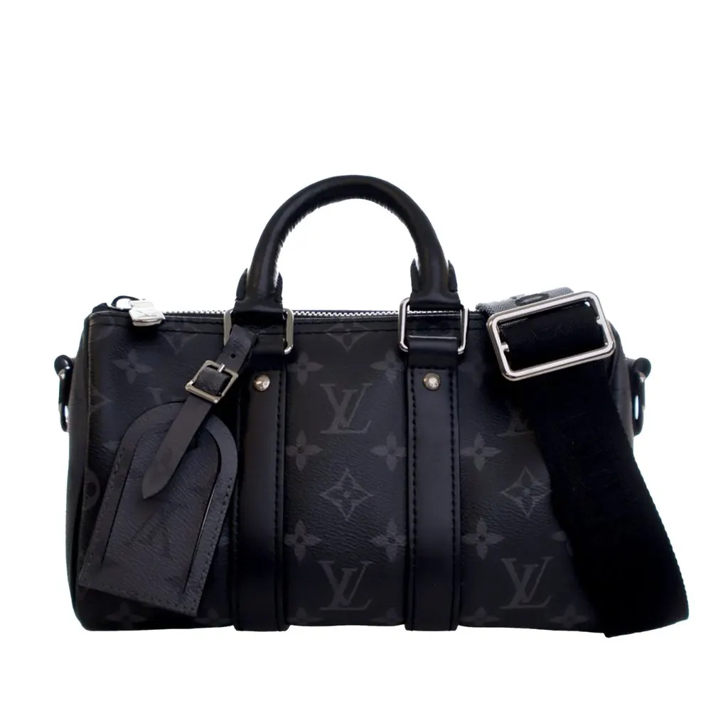 Louis Vuitton Monogram Eclipse Reverse Keepall Bandouliere 25 Black Very good - Front View