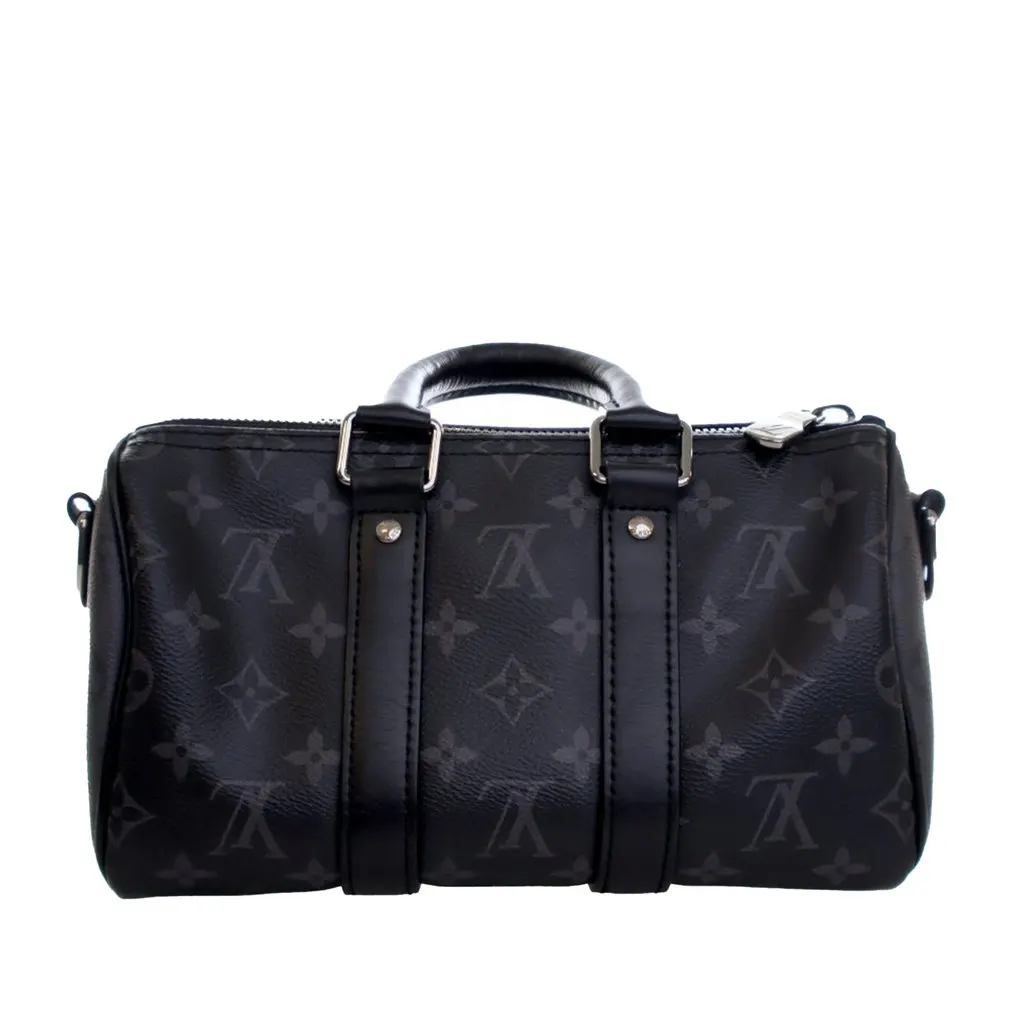Louis Vuitton Monogram Eclipse Reverse Keepall Bandouliere 25 Black Very good - Model View