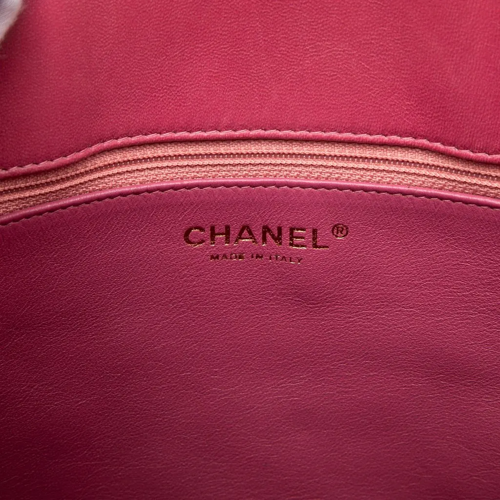 Chanel CC Chocolate Bar Patent Tote Orange Leather Very good - Box View