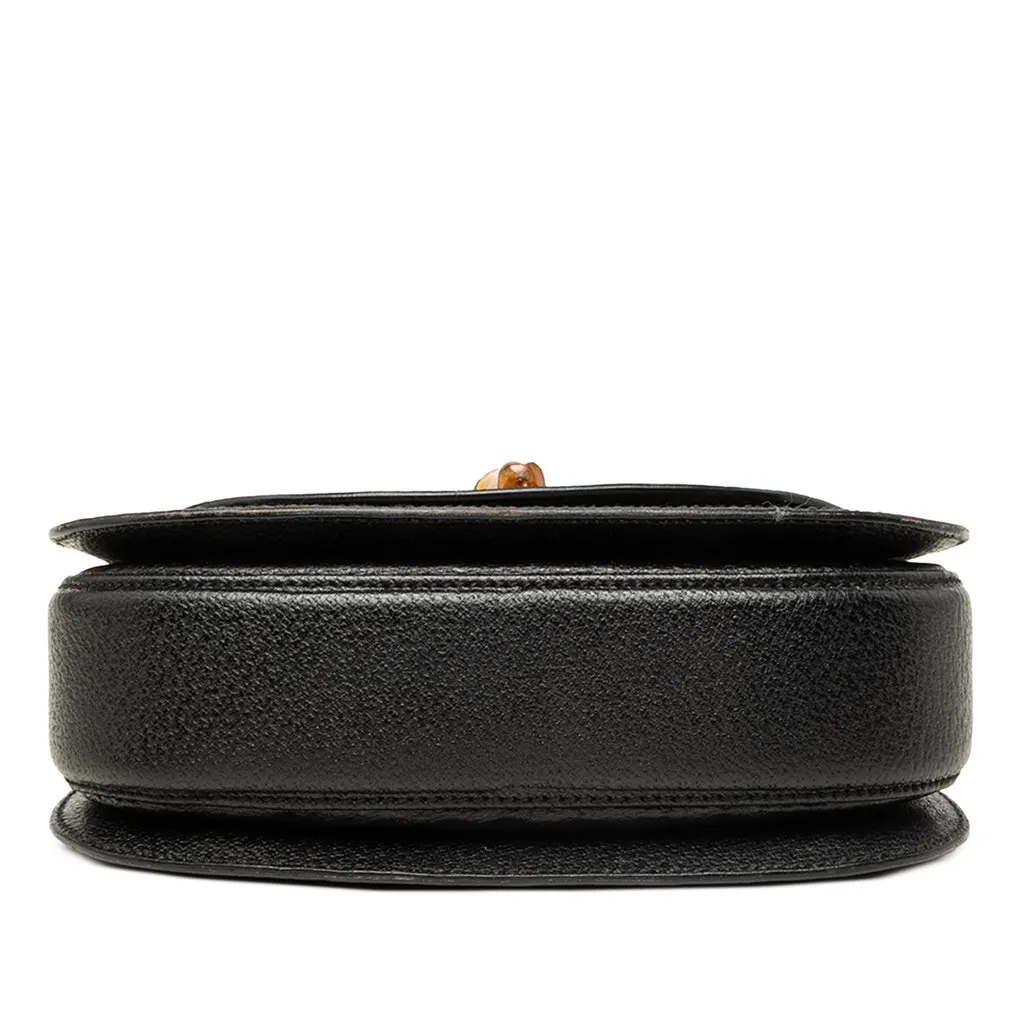 Gucci Small Grained Calfskin Bamboo Night Black Leather Very good - Inside View