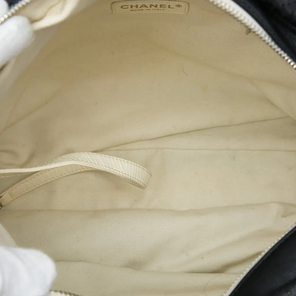 Chanel Perforated Lambskin Baseball Spirit Ligne Hobo Black Leather Very good - Model View
