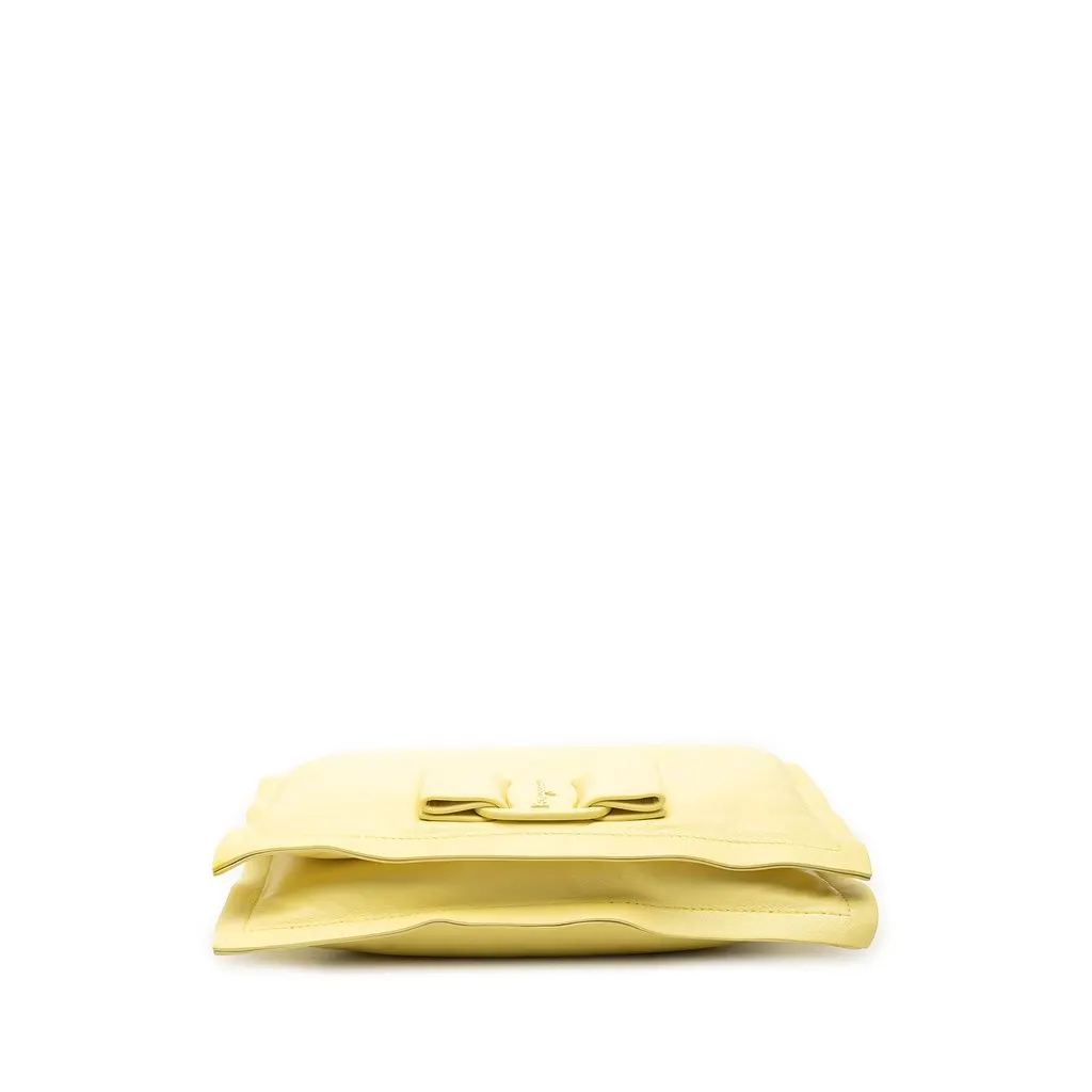 Ferragamo Padded Leather Viva Bow Crossbody Yellow Leather Very good - Inside View