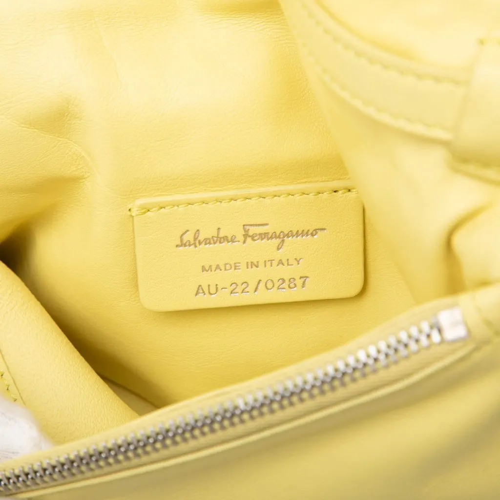 Ferragamo Padded Leather Viva Bow Crossbody Yellow Leather Very good - Box View