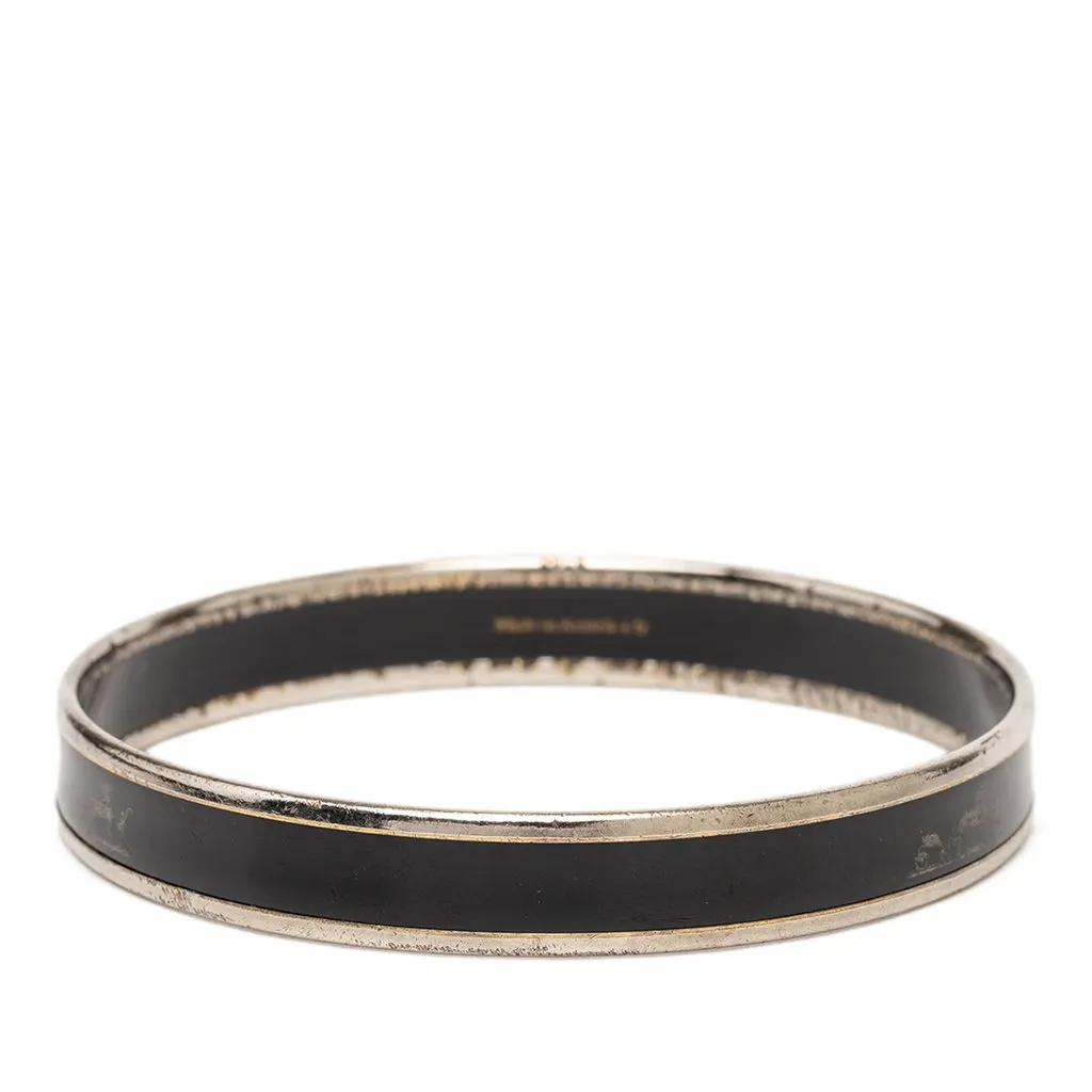 Hermès Narrow Caleche Enamel Bracelet 65 Black Very good - Inside View