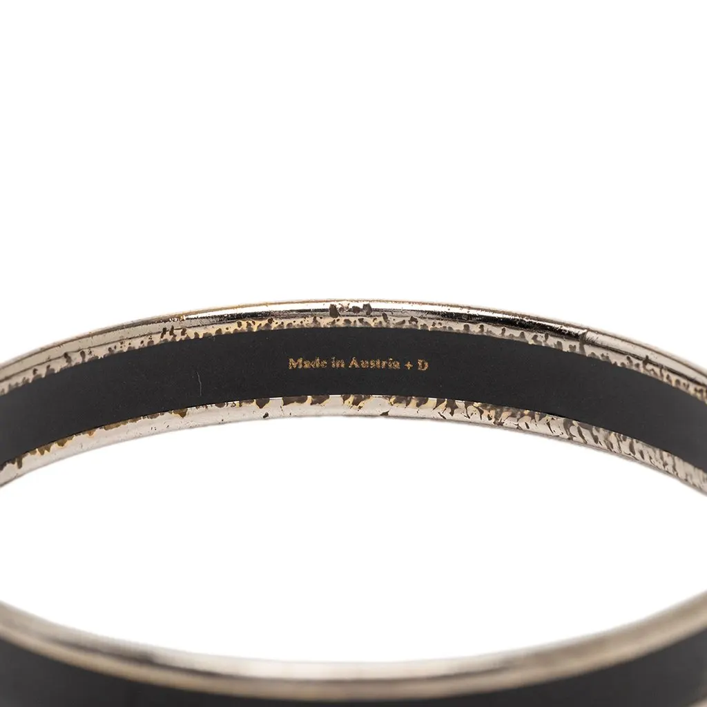 Hermès Narrow Caleche Enamel Bracelet 65 Black Very good - Box View