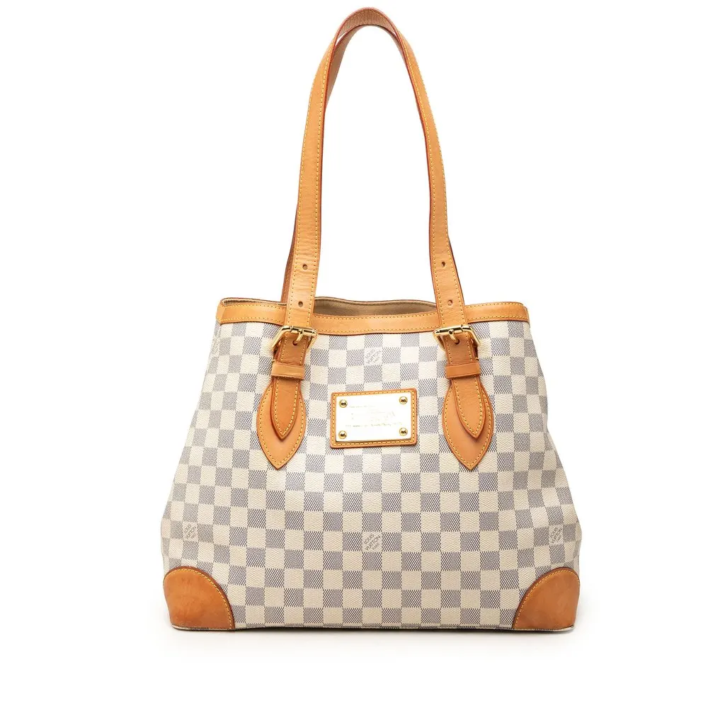 Louis Vuitton Damier Azur Hampstead MM White Very good - Front View