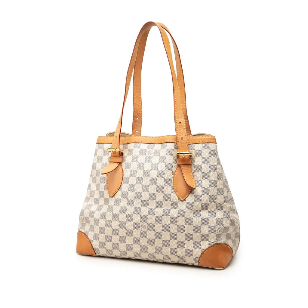 Louis Vuitton Damier Azur Hampstead MM White Very good - Back View