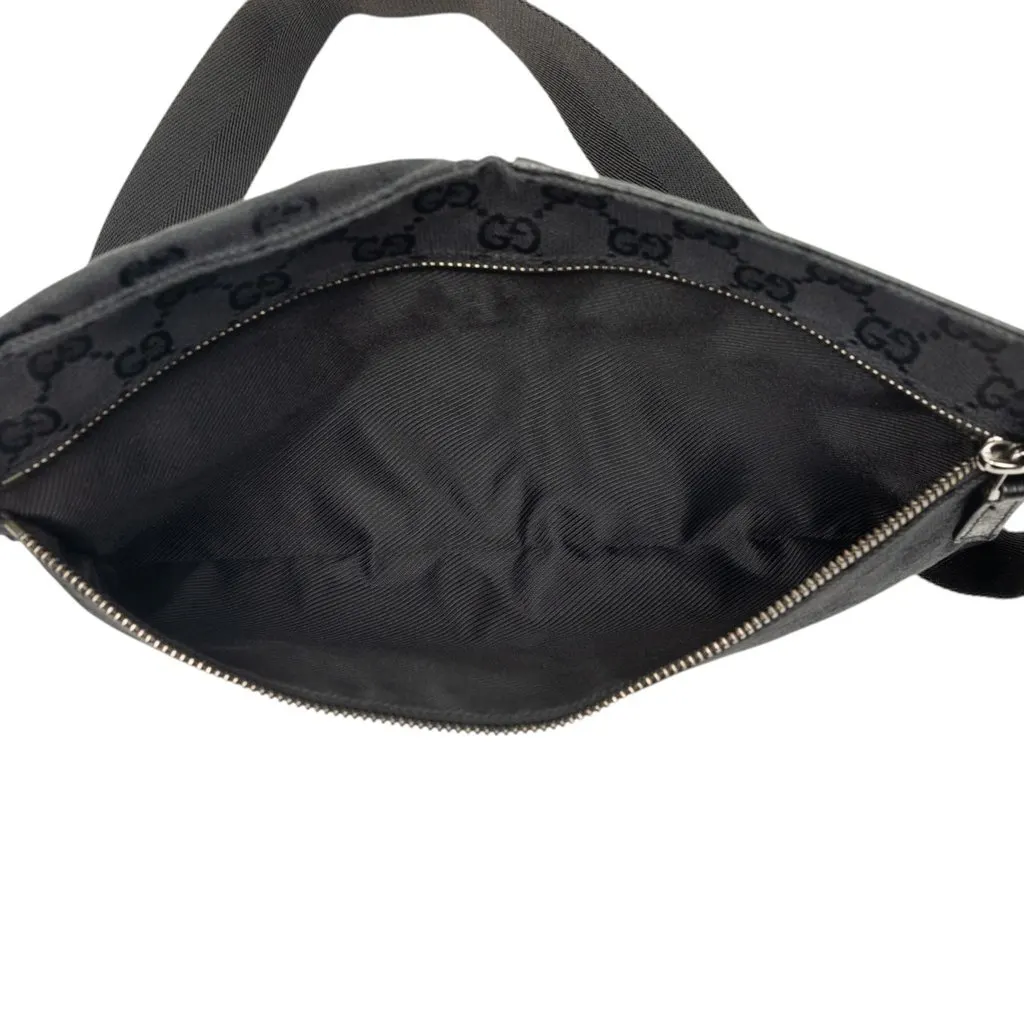 Gucci GG Canvas Double Pocket Belt Bag Black Very good - Model View