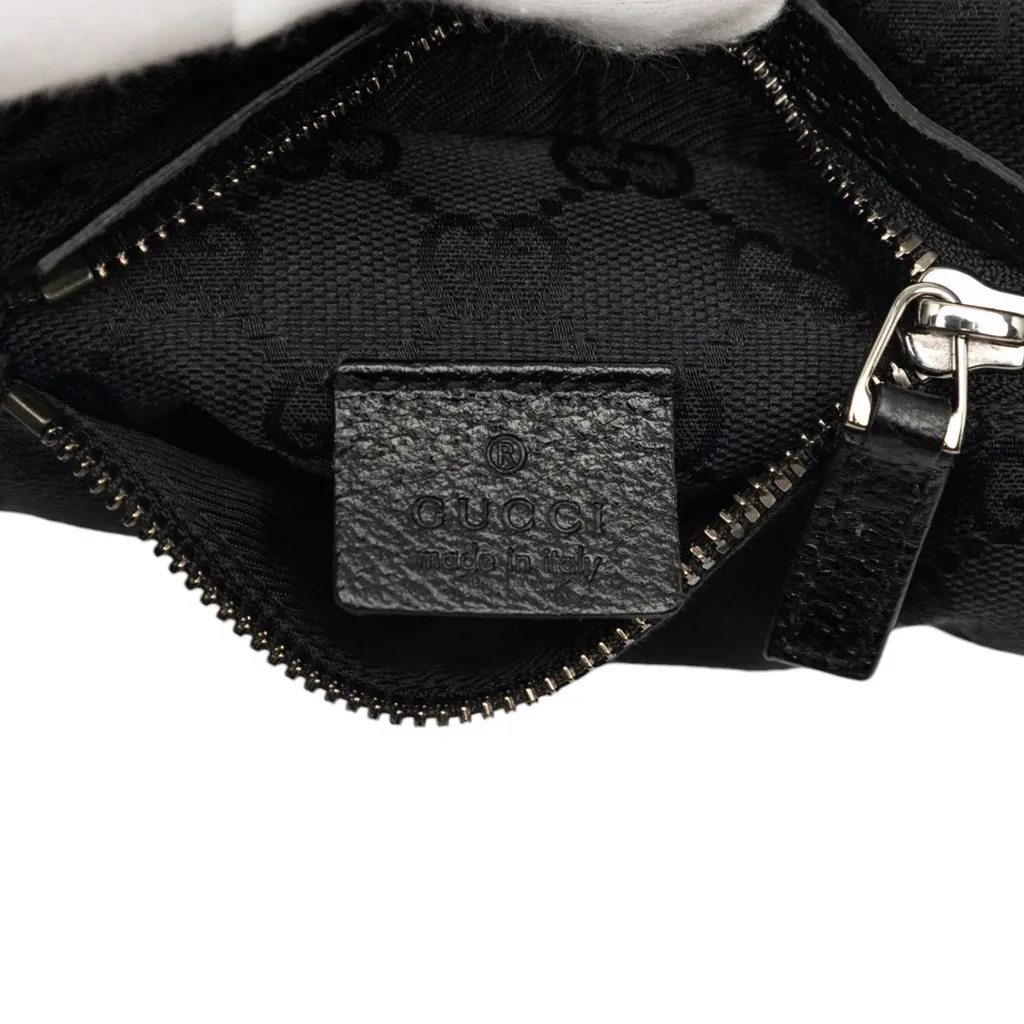 Gucci GG Canvas Double Pocket Belt Bag Black Very good - Box View