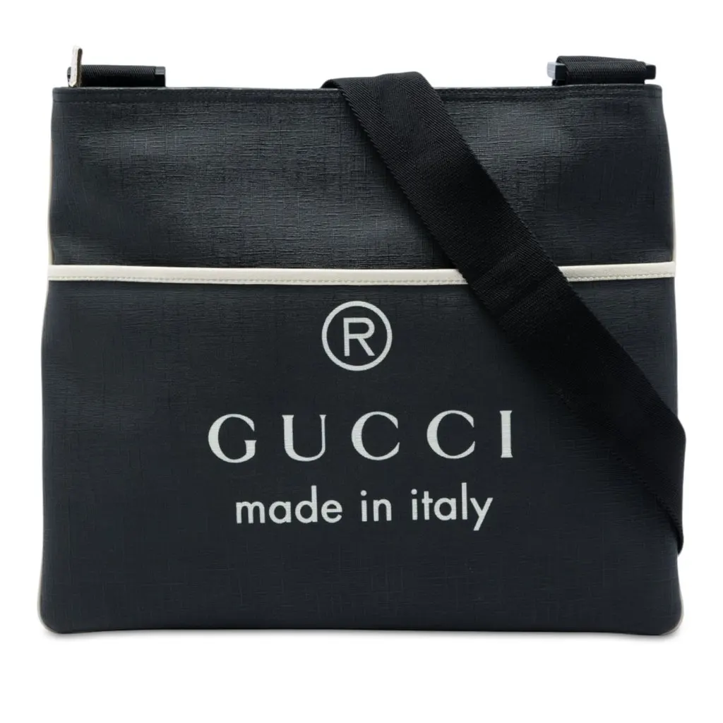 Gucci GG Supreme Trademark Logo Crossbody Black Canvas Very good - Front View