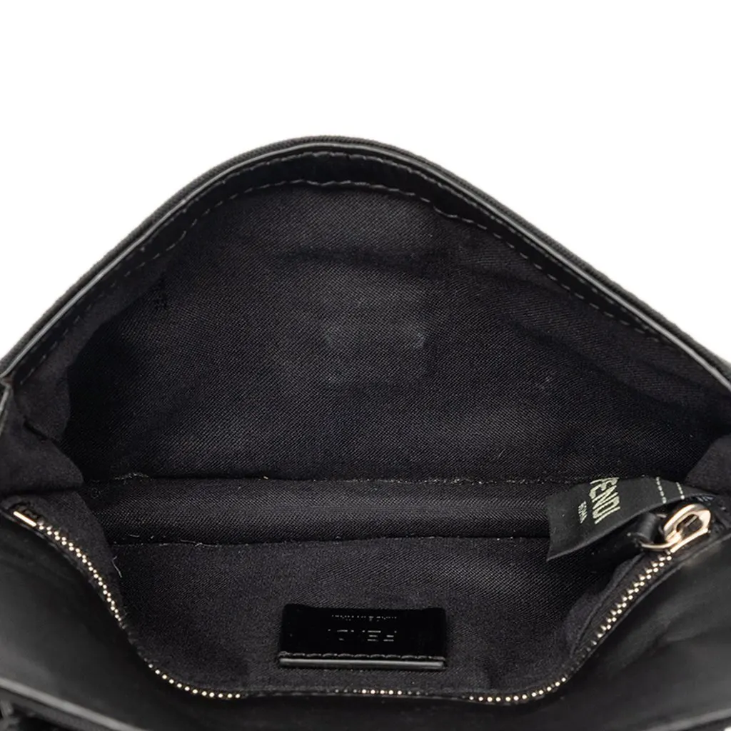 Fendi Pequin Nylon Convertible Baguette Pouch Black Very good - Model View
