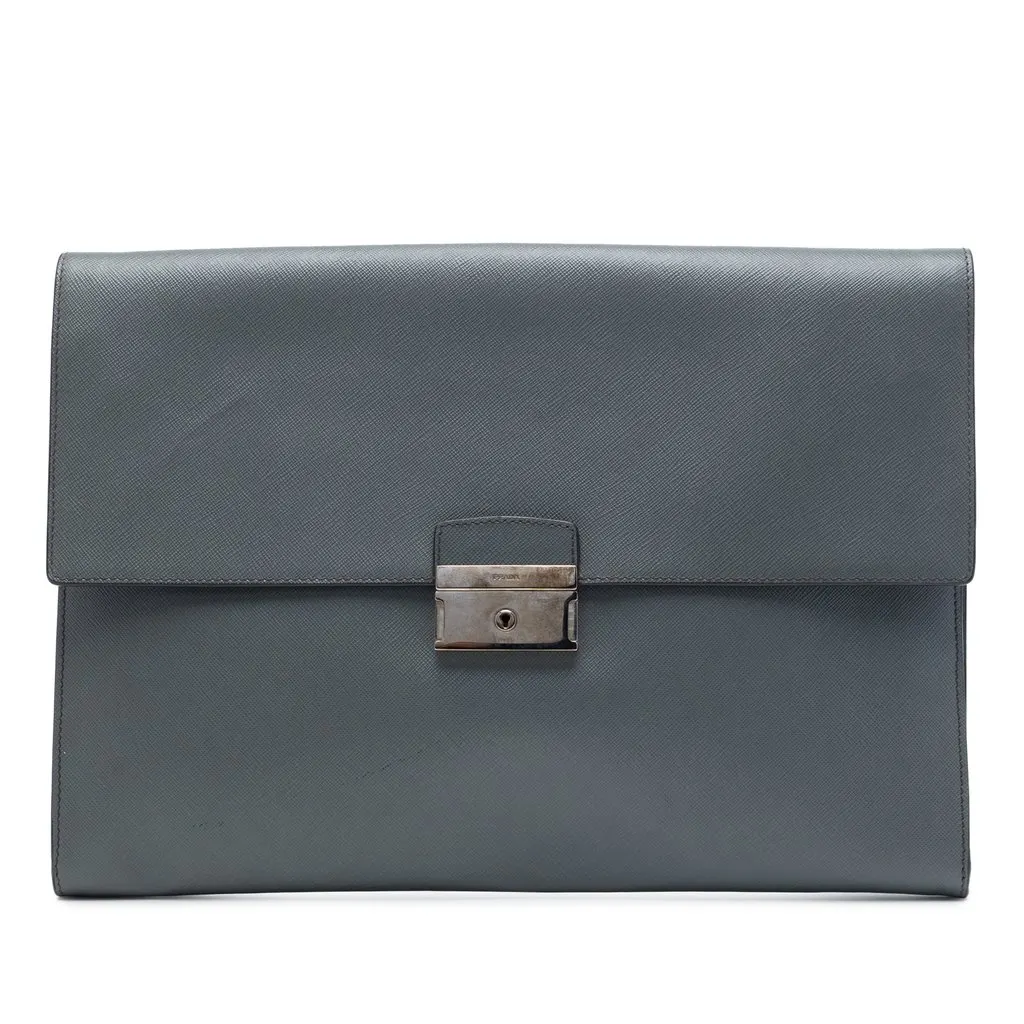 Prada Saffiano Document Holder MultiColor Leather Very good - Front View