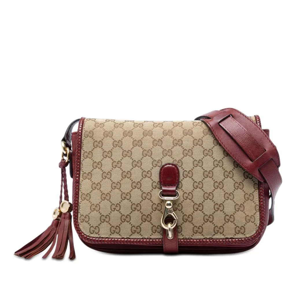 Gucci GG Canvas Marrakech Crossbody Beige Very good - Front View