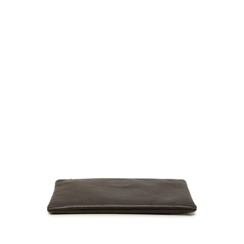Gucci Calfskin Bamboo Clutch Brown Leather Very good - Inside View