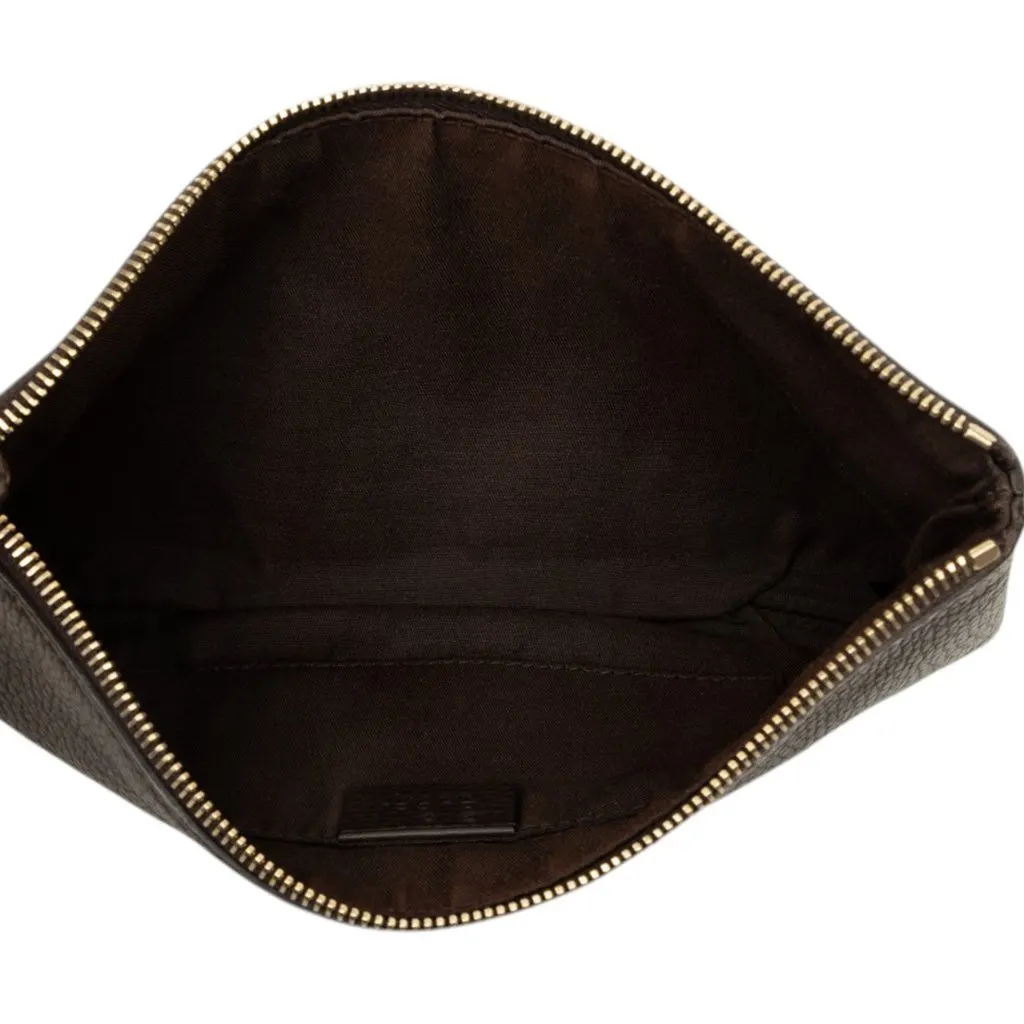 Gucci Calfskin Bamboo Clutch Brown Leather Very good - Model View