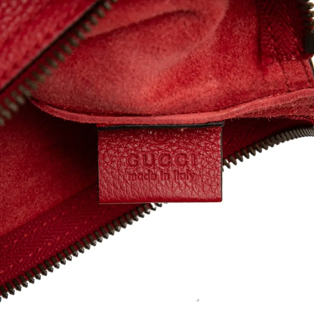 Gucci Medium Calfskin Logo Portfolio Clutch Red Leather Very good - Box View