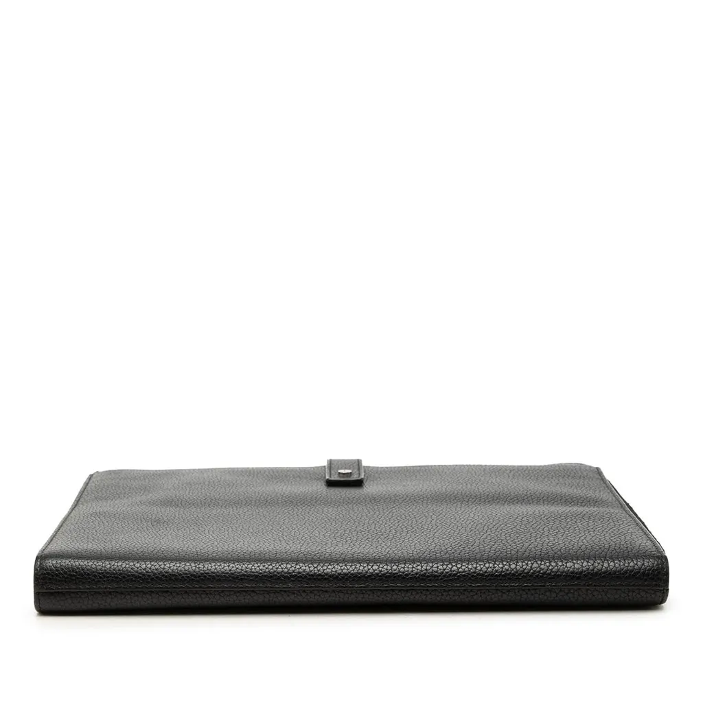 Saint Laurent Grained Calfskin Classic Zip Around Snap Clutch Black Leather Very good - Inside View