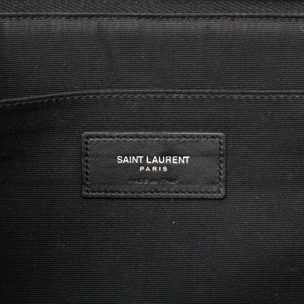 Saint Laurent Grained Calfskin Classic Zip Around Snap Clutch Black Leather Very good - Box View