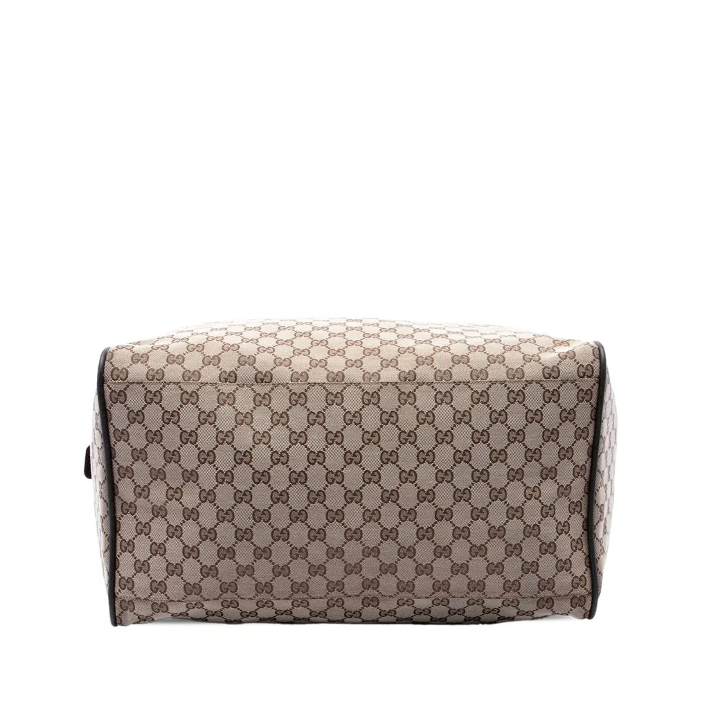Gucci GG Canvas Web Duffle Bag Beige Canvas Very good - Inside View