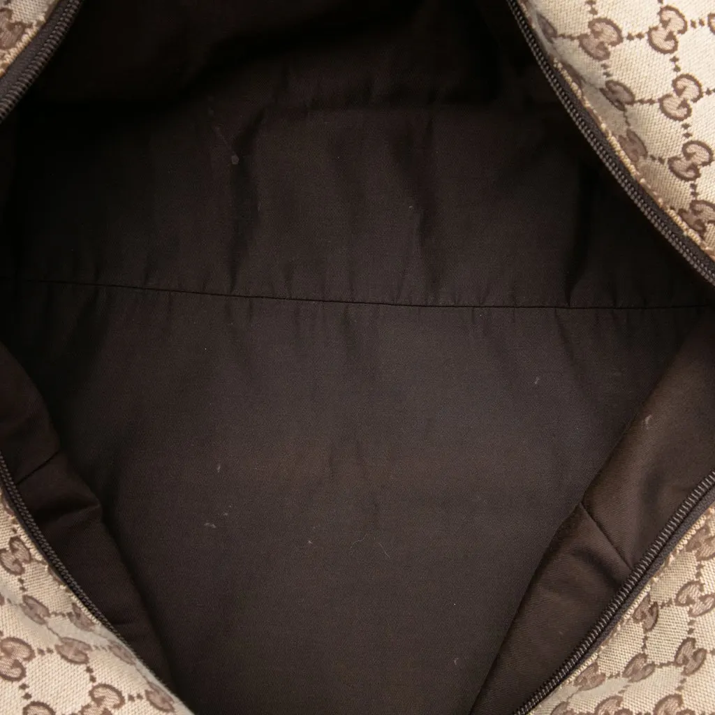 Gucci GG Canvas Web Duffle Bag Beige Canvas Very good - Model View